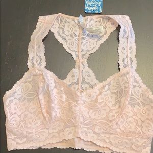 Free People Ballet Pink Galloon Lace Racerback NWT